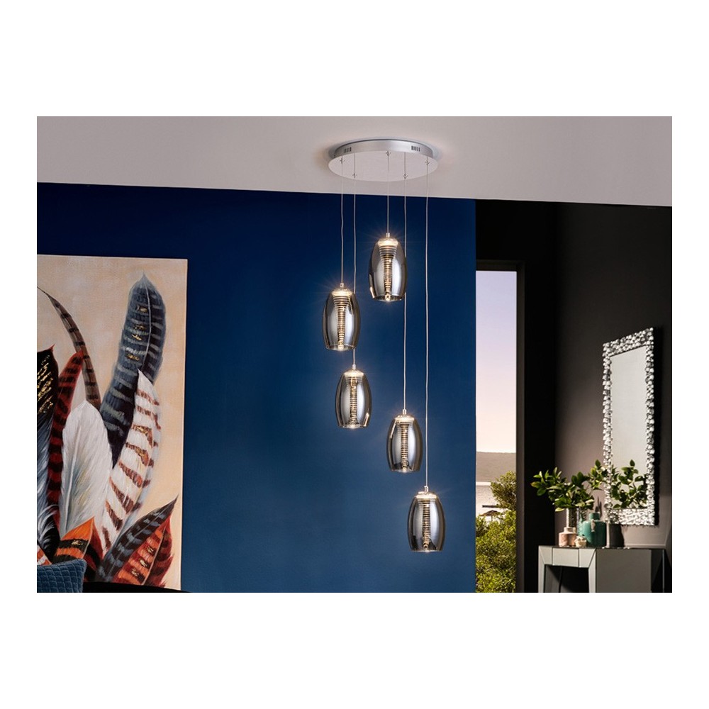 LAMPARA·NEBULA· 5L LED CROMO