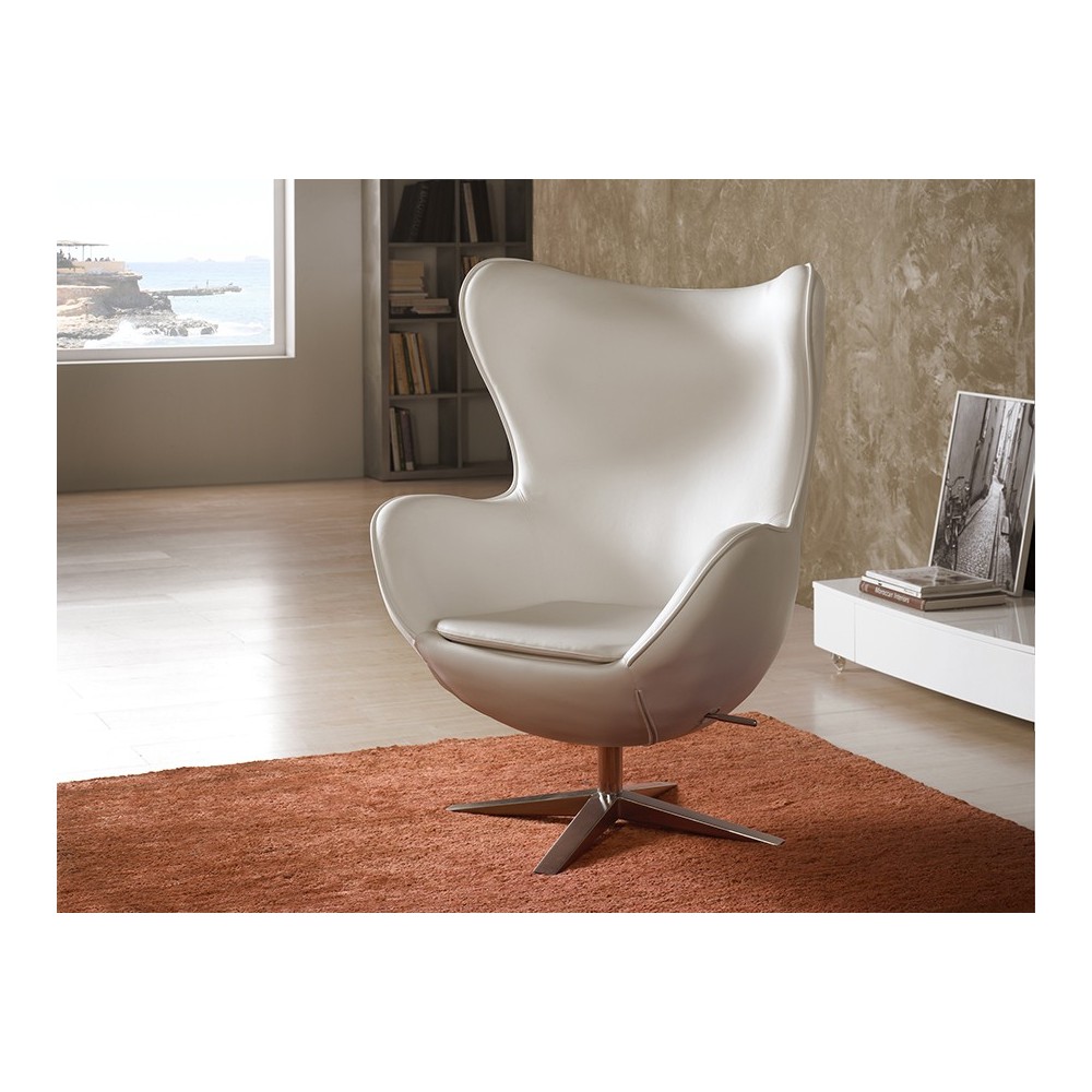 EGG-SILLON POLIPIEL BLANCO