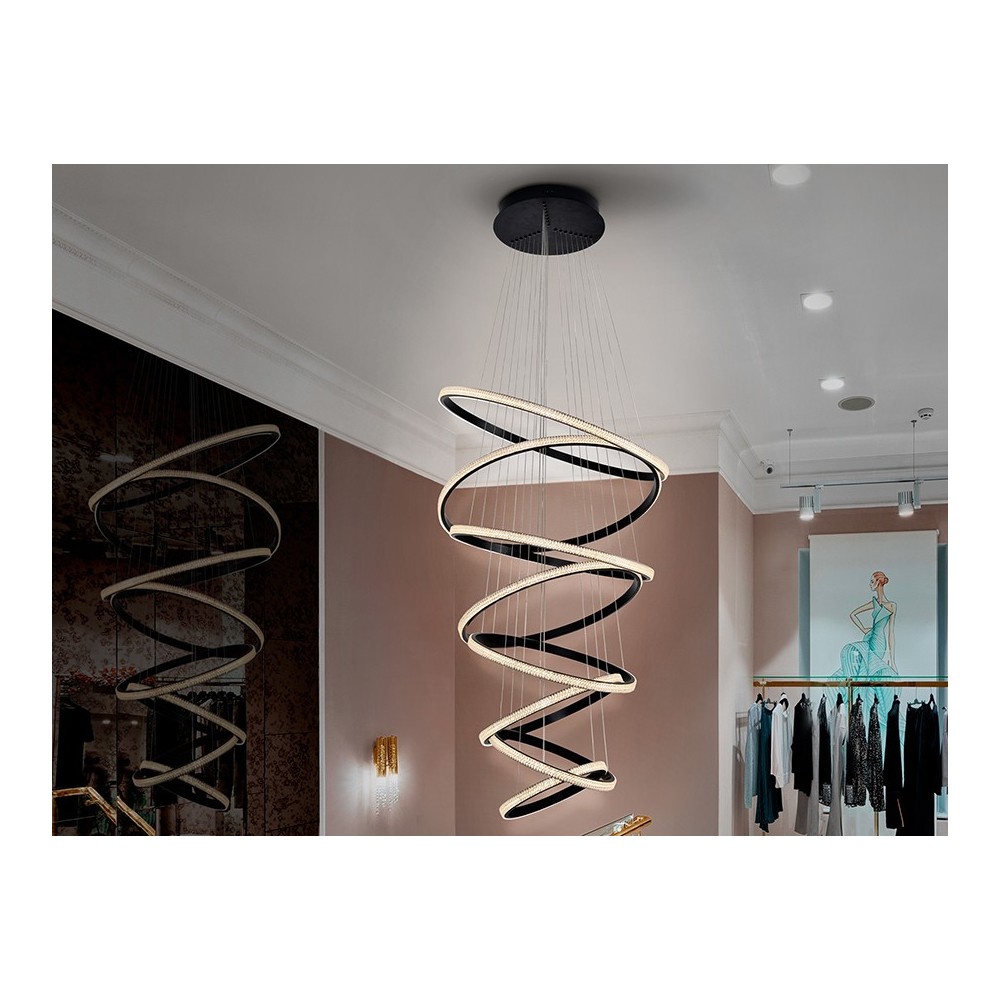 LAMP·RING·8 AROS NEGRO DIM.3000K