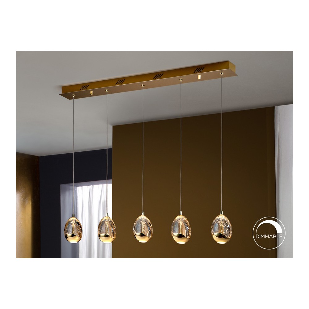 LAMPARA ·ROCIO· 5 LED ORO