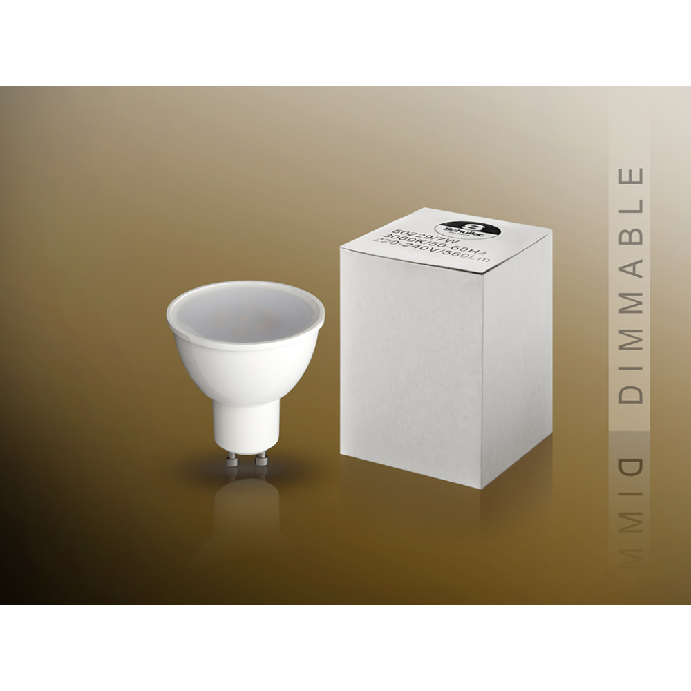BOMB.LED DIMABLE 3000K 7W GU10