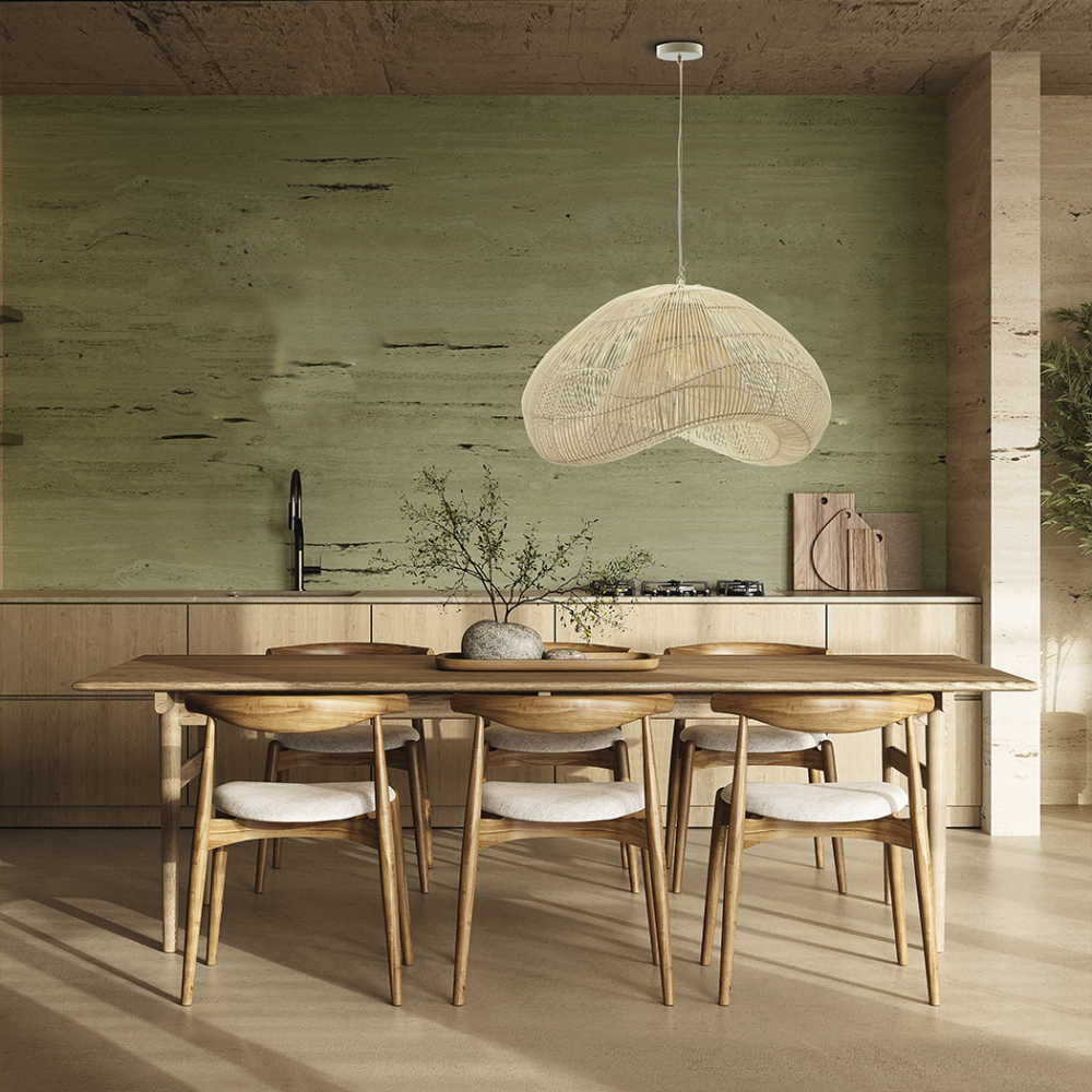 SABAH- LAMPARA RATAN BLANCO 80CM