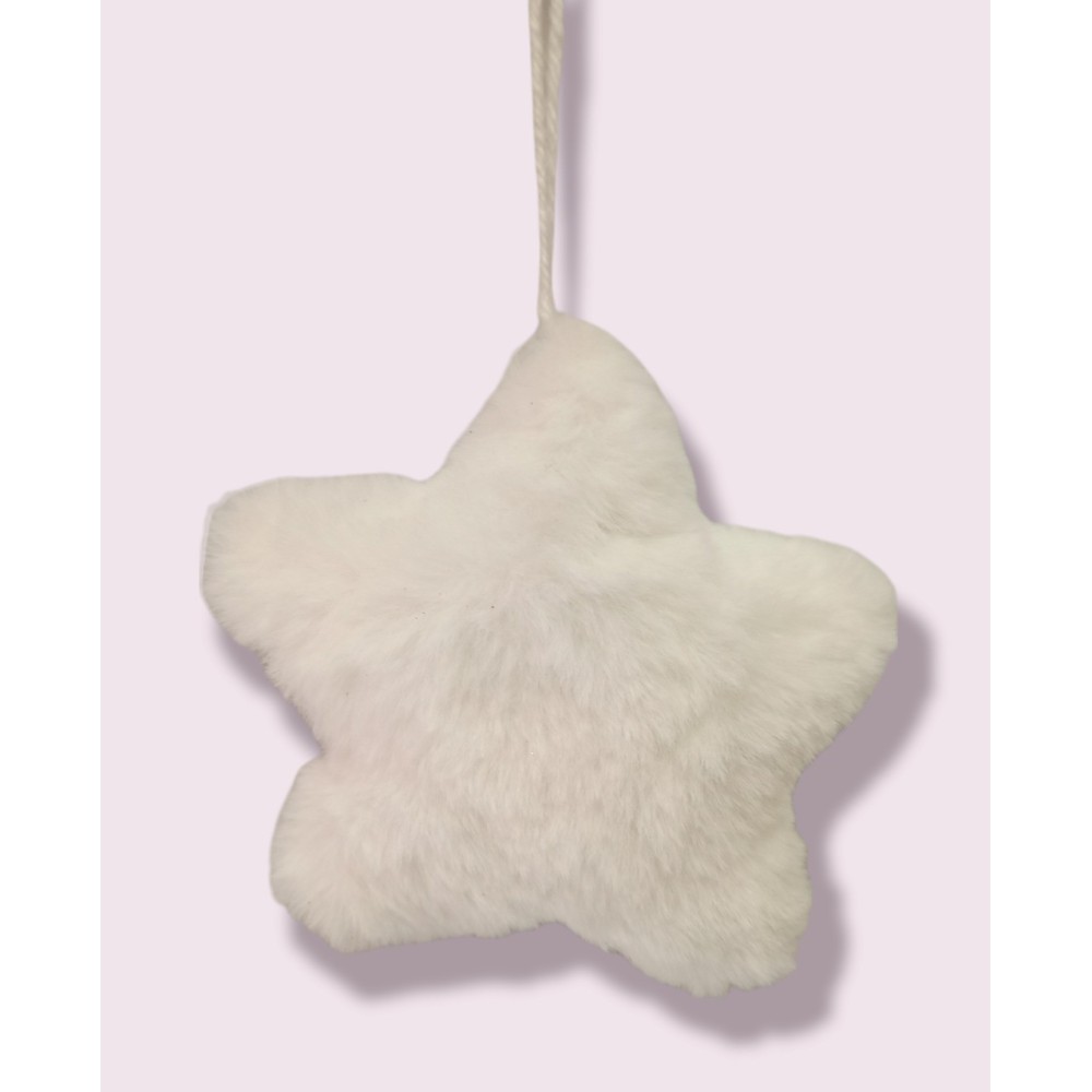 Colgante estrella peluche blanco