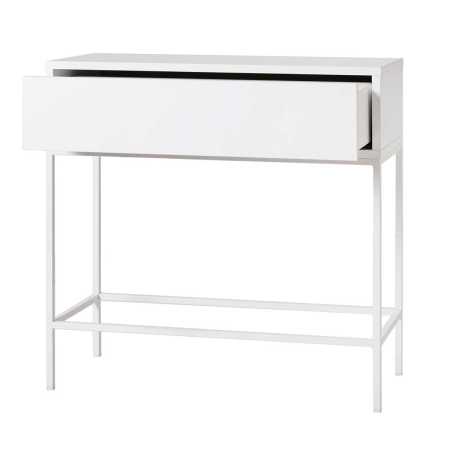 COMODA PUSH 4 CAJONES. MELAMINA 19mm BLANCO NIEVE  (PATAS METAL  BLANCO)