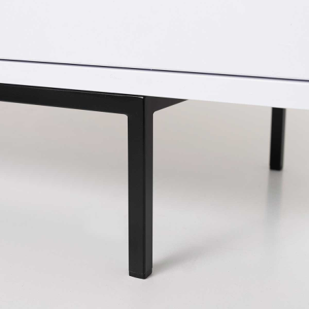 AAPARADOR PUSH 2 PUERTAS + 3 CAJONES. MELANINA 19mm BLANCO NIEVE  (PATAS METAL NEGRO)