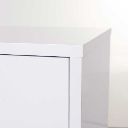 AAPARADOR PUSH 2 PUERTAS + 3 CAJONES. MELANINA 19mm BLANCO NIEVE  (PATAS METAL NEGRO)