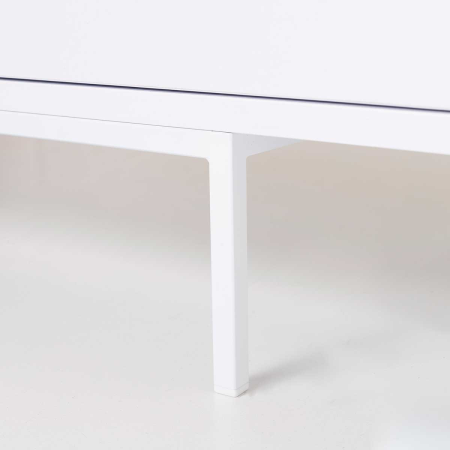 APARADOR PUSH 2 PUERTAS + 3 CAJONES. MELANINA 19mm BLANCO NIEVE  (PATAS METAL BLANCO)