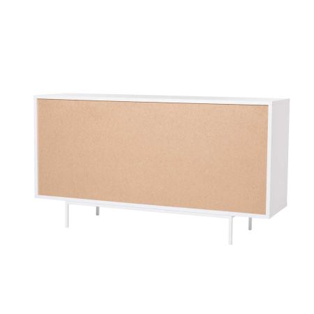 APARADOR PUSH 2 PUERTAS + 3 CAJONES. MELANINA 19mm BLANCO NIEVE  (PATAS METAL BLANCO)