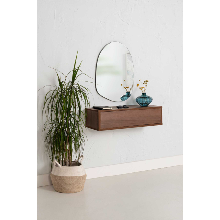 CONSOLA NOGAL 1 CAJÃN MDF 19mm (PARA COLGAR EN LA PARED) incluye los herrajes para colgar en la pared