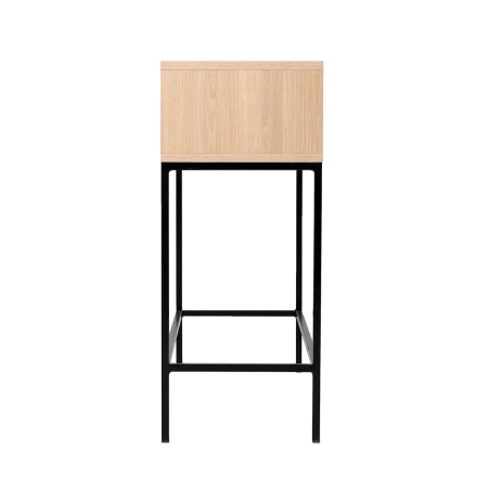 CONSOLA PUSH 1 CAJÃN. MELAMINA ROBLE 19mm (PATAS METAL NEGRO)