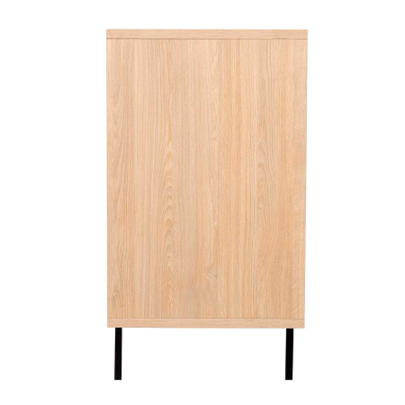 APARADOR PUSH 2 PUERTAS + 3 CAJONES. MELAMINA ROBLE 19mm (BASE METAL NEGRO)