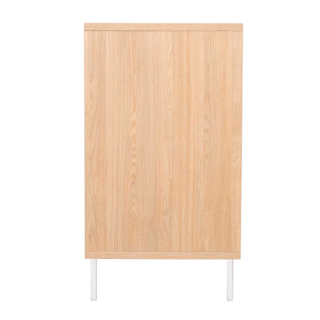 APARADOR PUSH 2 PUERTAS + 3 CAJONES. MELAMINA ROBLE 19mm (BASE METAL BLANCO)