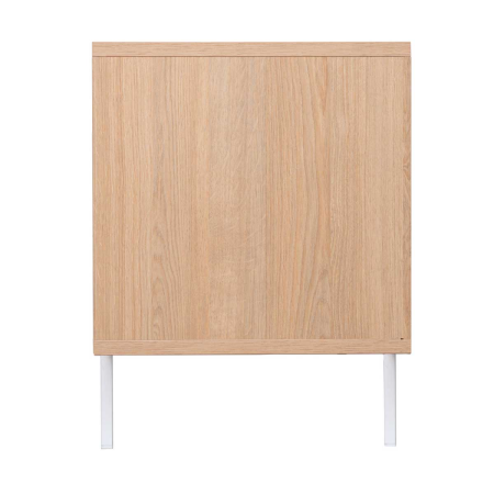 MUEBLE TV 2 PUERTAS + 2 HUECOS. MELAMINA ROBLE 19mm (BASE METALBLANCO)