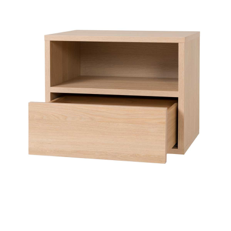 MESITA PUSH 1 CAJÃN + HUECO. MELAMINA ROBLE 19mm  (PARA COLGAR EN LA PARED)