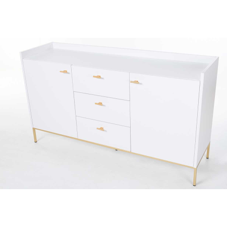 APARADOR 2 PUERTAS y 3 CAJONES. MELAMINA 19 mm. BLANCO NIEVE. GUIA DE FRENO CON EXTRACCIÃN TOTAL.  (PATAS METALICAS)
