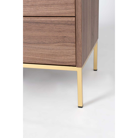 SINFONIER 5 CAJONES. MELAMINA 19 mm NOGAL EMPERADOR.  GUIA DE FRENO CON EXTRACCIÃN TOTAL.  (PATAS METALICAS)