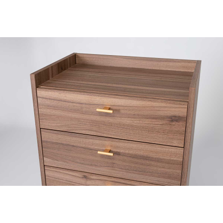 SINFONIER 5 CAJONES. MELAMINA 19 mm NOGAL EMPERADOR.  GUIA DE FRENO CON EXTRACCIÃN TOTAL.  (PATAS METALICAS)