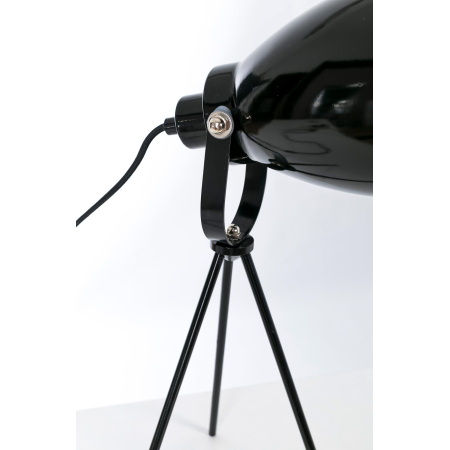 LÁMPARA SOBREMESA TRÍPODE METAL NEGRO. 49*25*25 cm