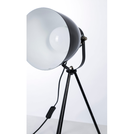 LÁMPARA SOBREMESA TRÍPODE METAL NEGRO. 49*25*25 cm
