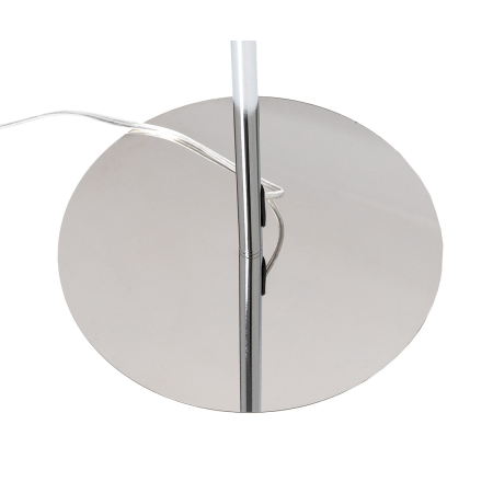 LÁMPARA SUELO TUBO METAL CROMADO DORADO Y TULIPA ESFERA CRISTAL BLANCO