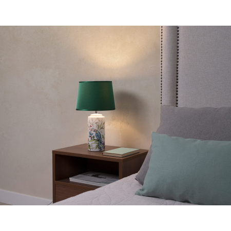 LÁMPARA CERÁMICA CON PANTALLA VERDE 43x24x24 cm