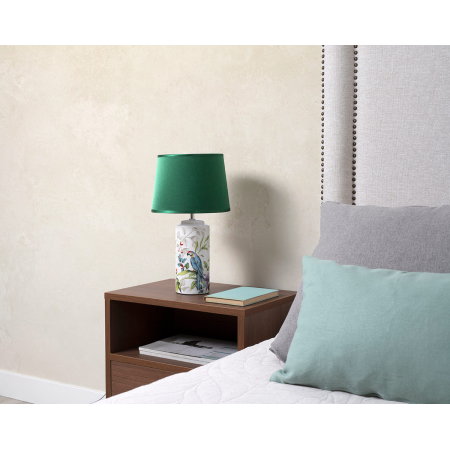 LÁMPARA CERÁMICA CON PANTALLA VERDE 43x24x24 cm