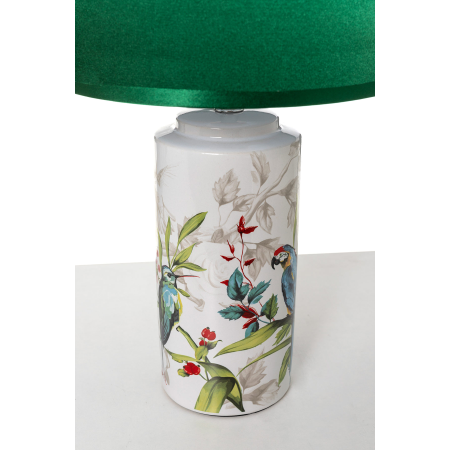 LÁMPARA CERÁMICA CON PANTALLA VERDE 43x24x24 cm