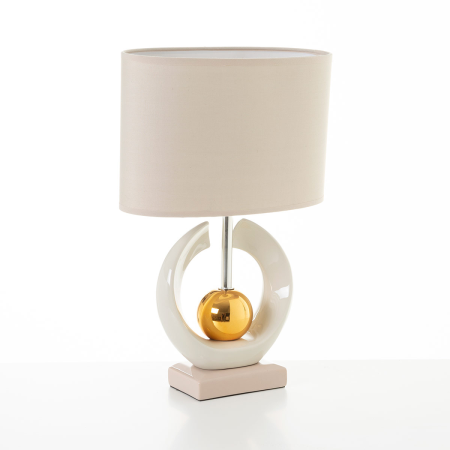 LÁMPARA DE CERÁMICA CON PANTALLA BLANCA 42*26*26 CM