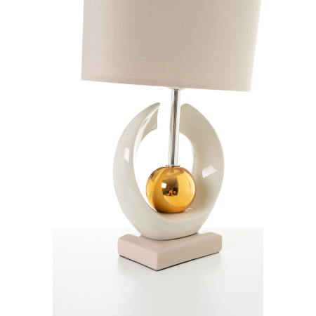 LÁMPARA DE CERÁMICA CON PANTALLA BLANCA 42*26*26 CM