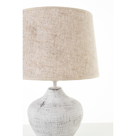 LÁMPARA CERÁMICA PANTALLA LINO BEIGE 42*28*28 CM