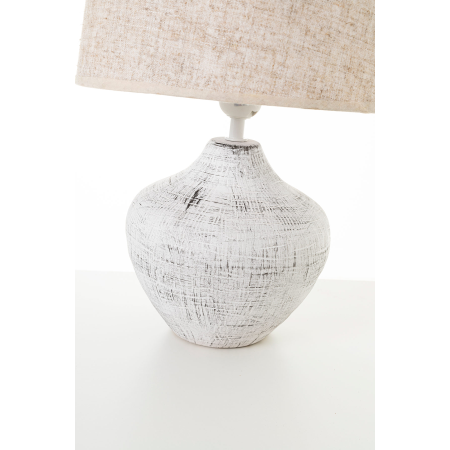 LÁMPARA CERÁMICA PANTALLA LINO BEIGE 42*28*28 CM