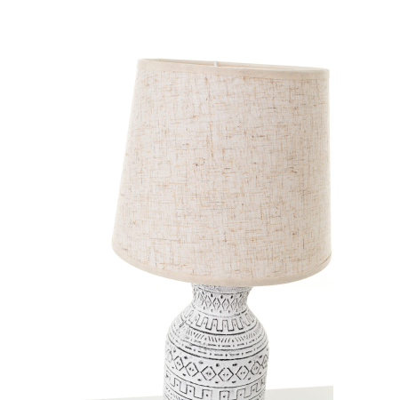 LÁMPARA DE CERÁMICA  PANTALLA LINO BEIGE 55*26*26 CM