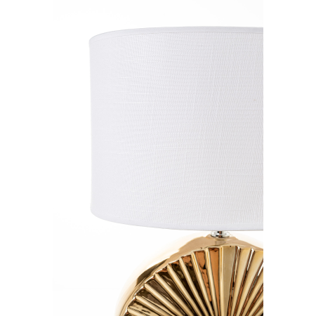 LÁMPARA CERÁMICA DORADA PANTALLA BLANCA 55*33*33 CM