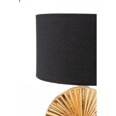 LÁMPARA CERÁMICA DORADA PANTALLA NEGRO 55*33*33 CM