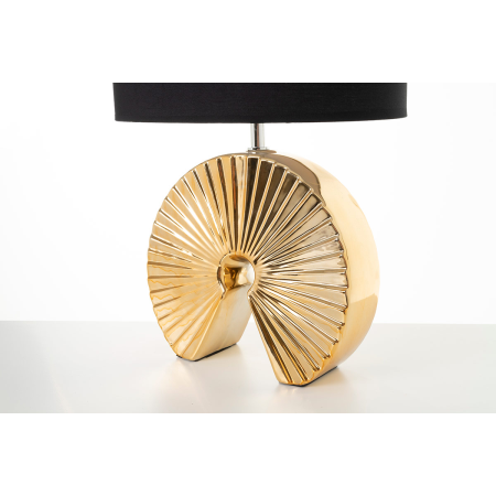 LÁMPARA CERÁMICA DORADA PANTALLA NEGRO 55*33*33 CM