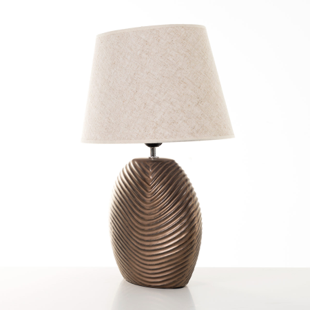 LÁMPARA CERÁMICA PANTALLA BEIGE  48*33*33 CM