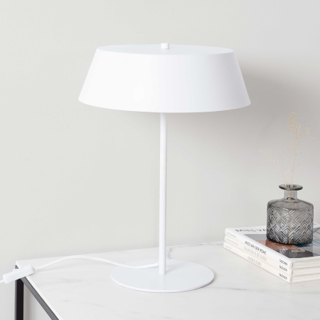 LÁMPARA DE SOBREMESA DE METAL BLANCO 32,5*32,5*46 CM