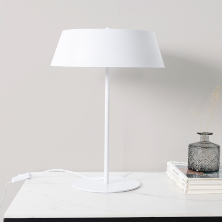 LÁMPARA DE SOBREMESA DE METAL BLANCO 32,5*32,5*46 CM