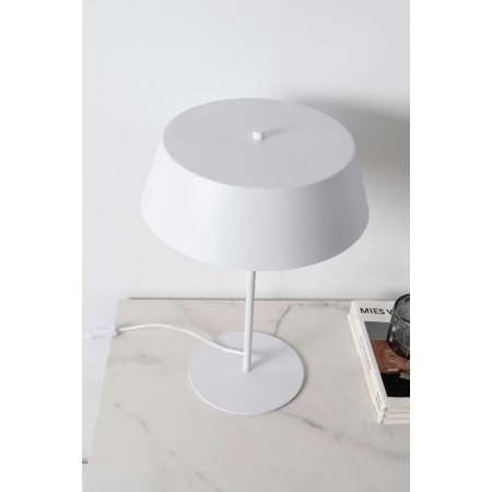 LÁMPARA DE SOBREMESA DE METAL BLANCO 32,5*32,5*46 CM