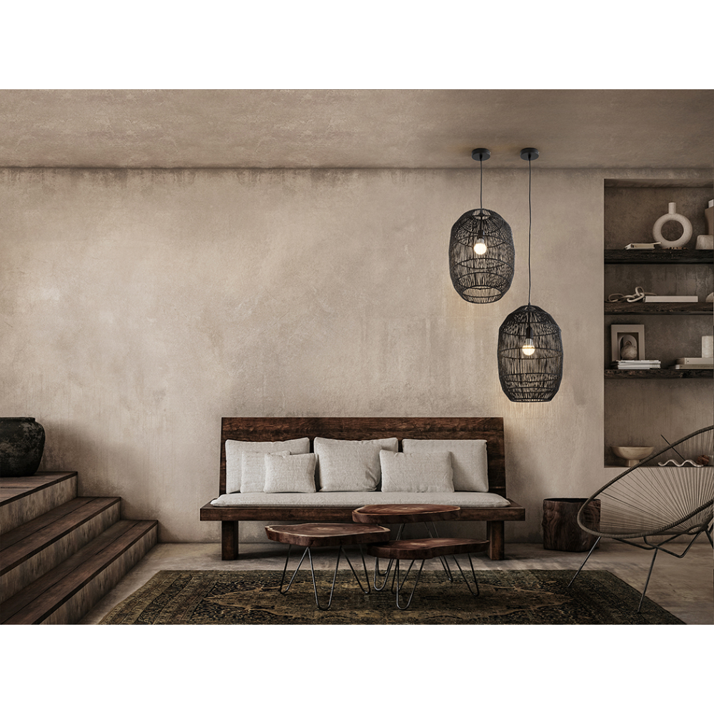 TIZNE-LAMP PAPEL TRENZADO NEGRO 30D