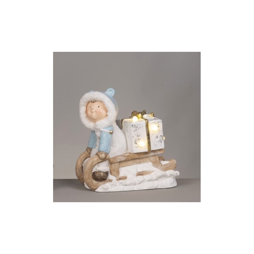 Niño sweet con trineo LED 36*19*38 cms