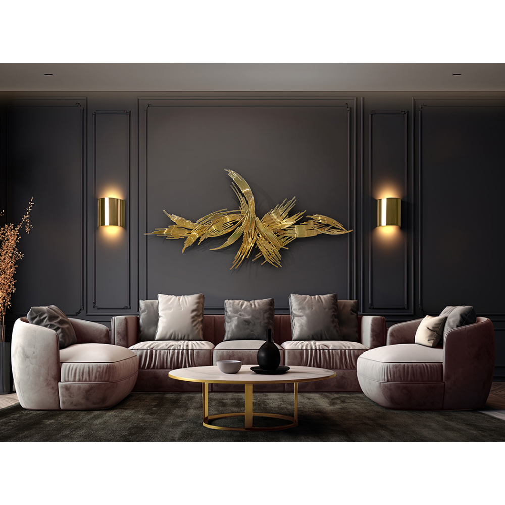 ODISEA -ESCULTURA PARED-ACERO DORADO