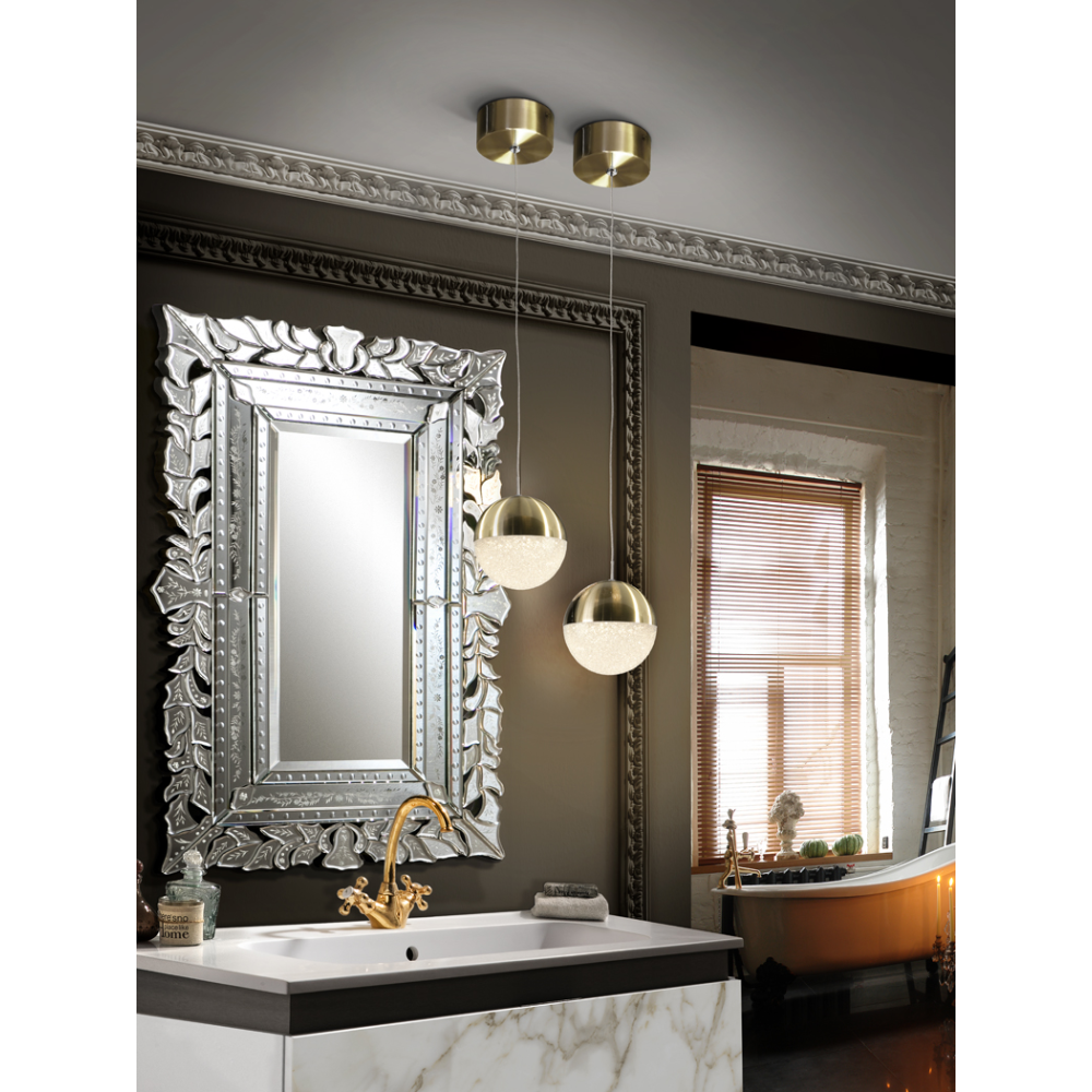 LAMPARA 1L LED ?SPHERE? ?12 LATON