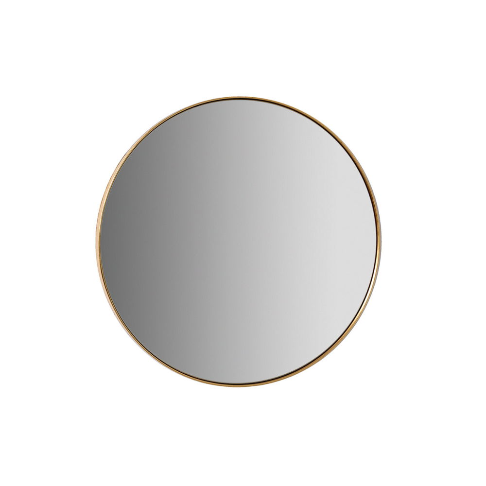 ESPEJO REDONDO DORADO. 51*51*4 cm