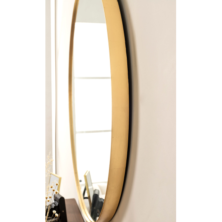 ESPEJO REDONDO DORADO. 81*81*4 cm