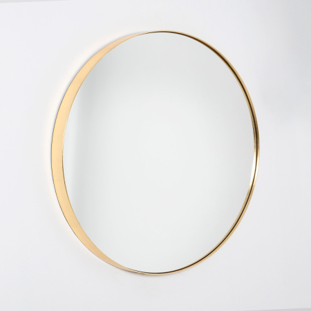 ESPEJO REDONDO DORADO. 81*81*4 cm