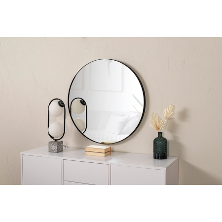 ESPEJO REDONDO NEGRO.  81*81*4 cm