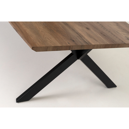 MESA CENTRO INDUSTRIAL PATAS METAL NEGRO Y TAPA MADERA. 120*80*40 cm