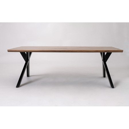 MESA CENTRO INDUSTRIAL PATAS METAL NEGRO Y TAPA MADERA. 120*80*40 cm