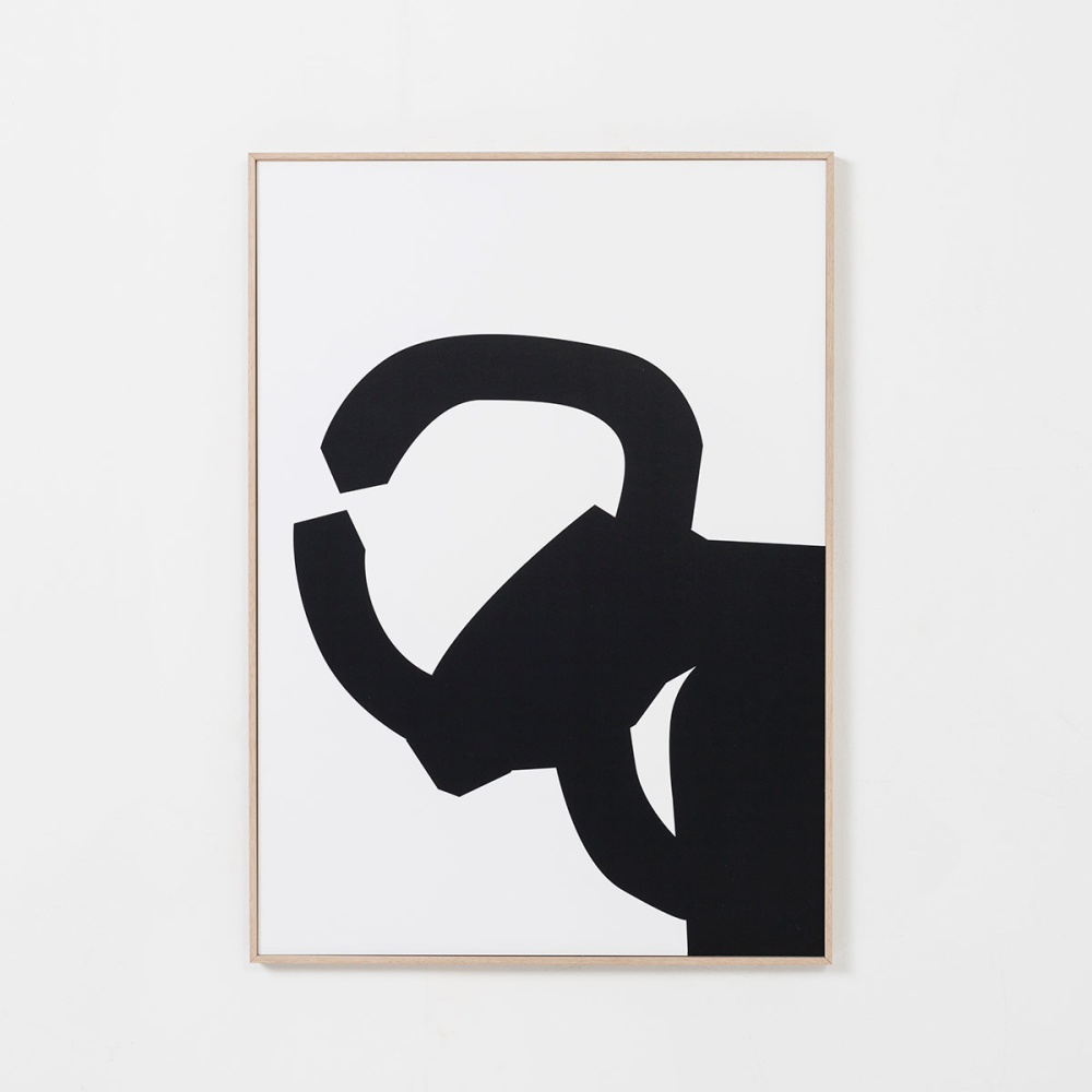 SET 2 LÁMINAS IMPRESAS 50x70cm DIBUJO PEINE VIENTO CHILLIDA 2. MARCO ROBLE